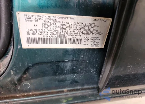 2002 Toyota Rav4 z USA, uszkodzony, nr VIN JTEHH20V326050082